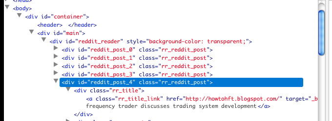 Reddit Ticker Link Listing